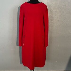 Gap Red Long Sleeve Pocket Dress Womens Size M Tall